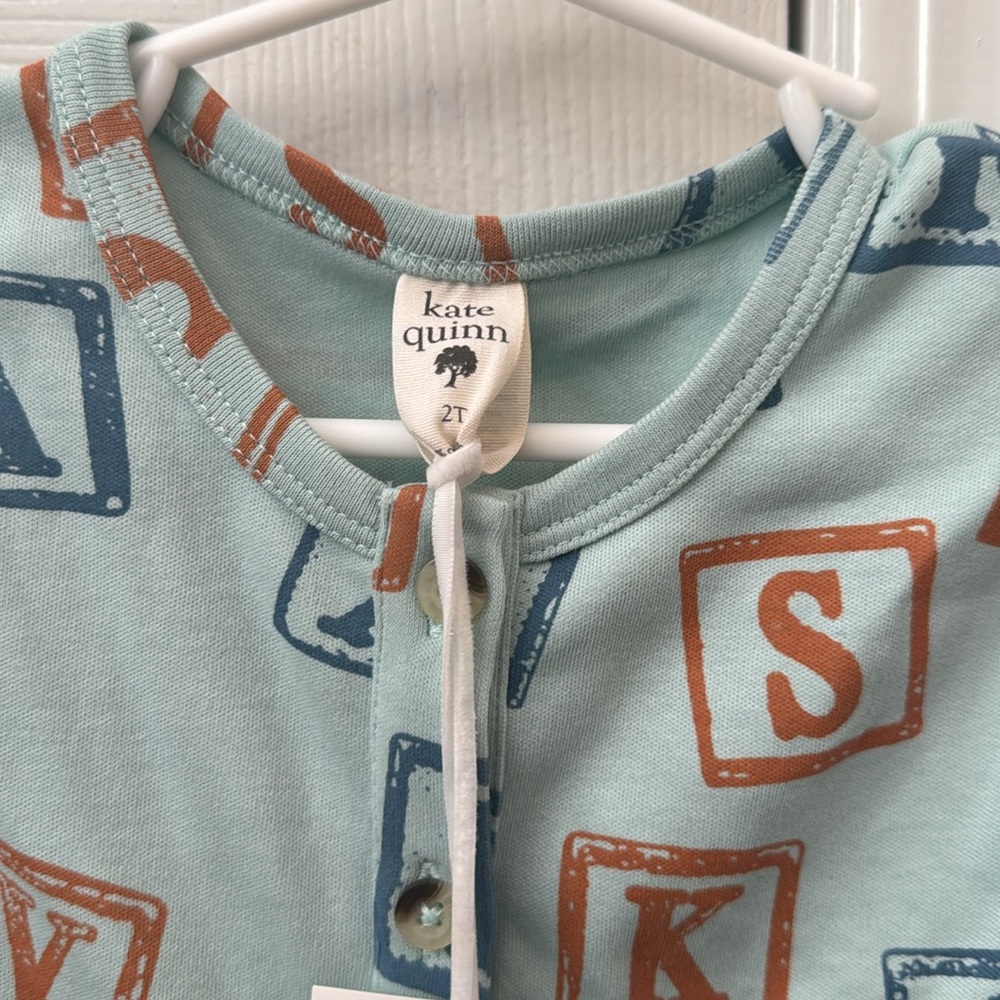 NWT-Kate Quinn alphabet sleeveless button/snap one piece shorts outfit - Picture 2 of 5